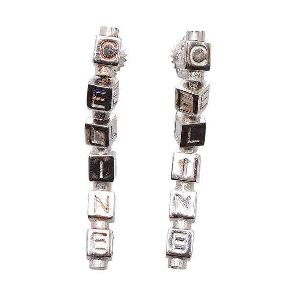 セリーヌ ロゴ ドロップ ピアス SV925 シルバー レディース CELINE 【中古】