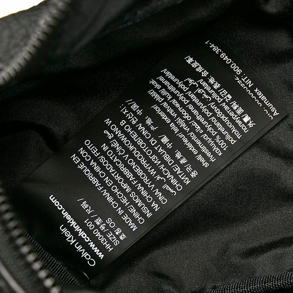 カルバンクライン ロゴ ボディバッグ ウエストバッグ ブラック レザー メンズ Calvin Klein 【中古】