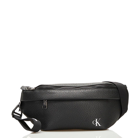 カルバンクライン ロゴ ボディバッグ ウエストバッグ ブラック レザー メンズ Calvin Klein 【中古】