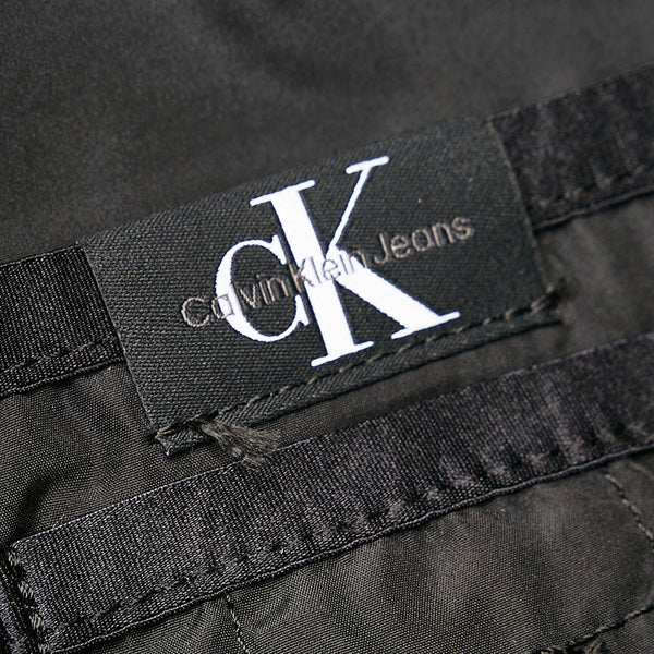 カルバンクライン ロゴ ボディバッグ ウエストバッグ ブラック レザー メンズ Calvin Klein 【中古】