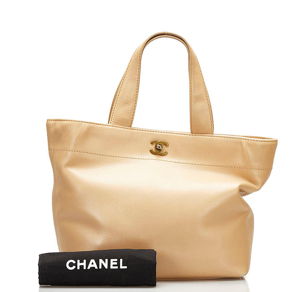 シャネル ココマーク ハンドバッグ ベージュ レザー レディース CHANEL 【中古】