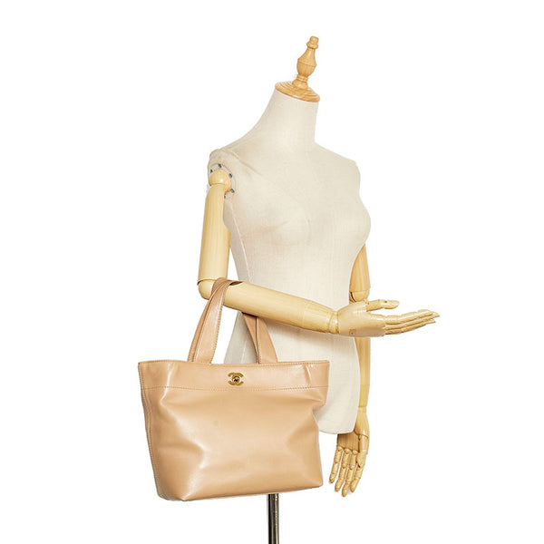 シャネル ココマーク ハンドバッグ ベージュ レザー レディース CHANEL 【中古】