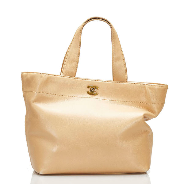 シャネル ココマーク ハンドバッグ ベージュ レザー レディース CHANEL 【中古】