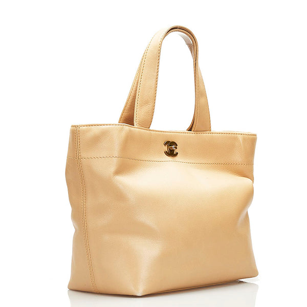 シャネル ココマーク ハンドバッグ ベージュ レザー レディース CHANEL 【中古】