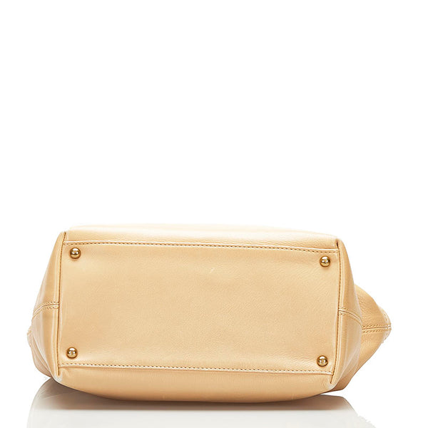 シャネル ココマーク ハンドバッグ ベージュ レザー レディース CHANEL 【中古】