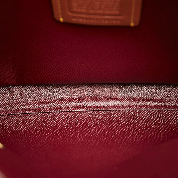 コーチ シグネチャー チャーリ－ キャリーオール ハンドバッグ ショルダーバッグ 2WAY 32749 ベージュ ボルドー PVC レザー レディース COACH 【中古】