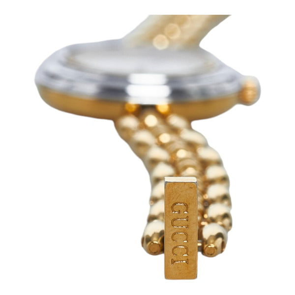 グッチ チェンジベゼル 腕時計 11 12 クオーツ ホワイト文字盤 メッキ レディース GUCCI 【中古】