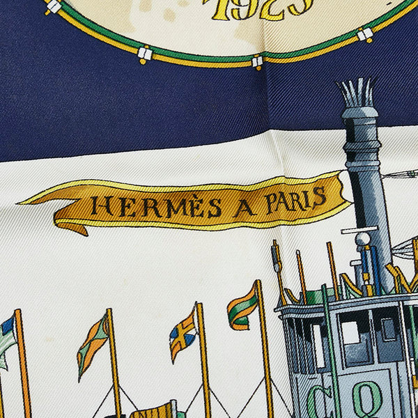 エルメス カレ90 THE ORIGINAL NEW ORLEANS CREOLE JAZZ 1923 スカーフ グリーン マルチカラー シルク レディース HERMES 【中古】