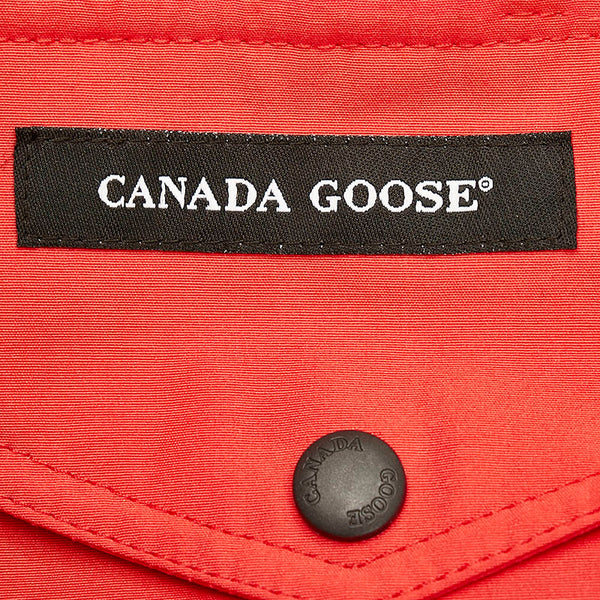 カナダグース トリリウムパーカー ファー ダウンジャケット アウター コート 6550L レッド ポリエステル コットン ダウン フェザー レディース CANADA GOOSE 【中古】