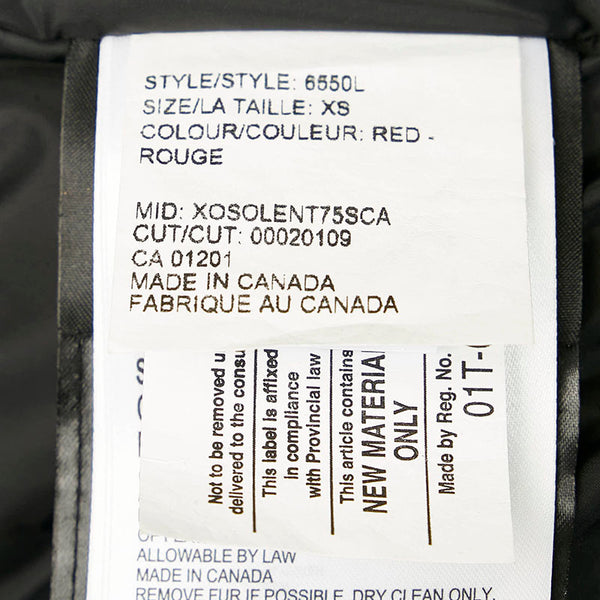 カナダグース トリリウムパーカー ファー ダウンジャケット アウター コート 6550L レッド ポリエステル コットン ダウン フェザー レディース CANADA GOOSE 【中古】