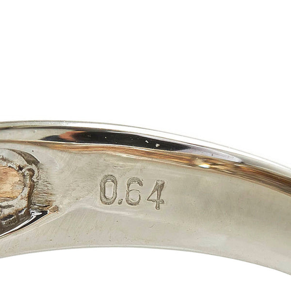 Pt900 プラチナ K18PG ピンクゴールド コンビ ブラウンダイヤ0.64ct リング 指輪 レディース 9.5号 【中古】