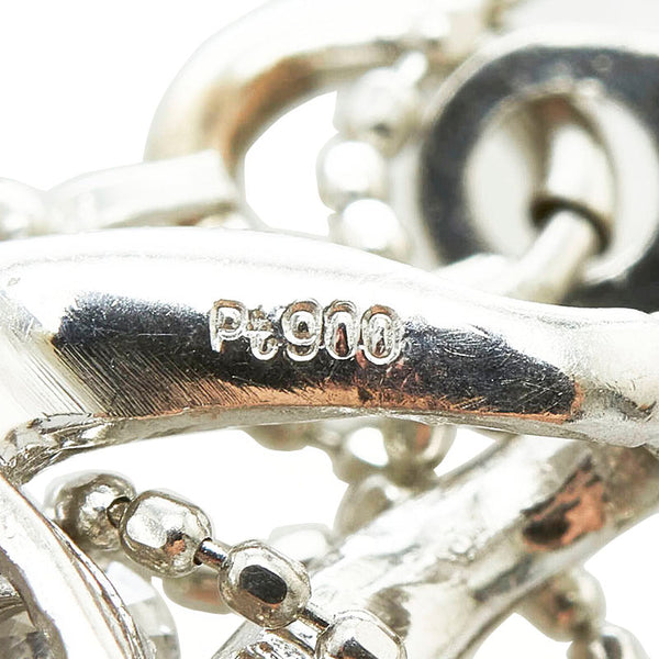 Pt900 プラチナ Pt850 プラチナ ダイヤ0.50ct ネックレス レディース 【中古】