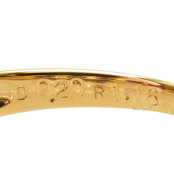 K18YG イエローゴールド ルビー1.16ct ダイヤ0.20ct リング 指輪 レディース 12号 【中古】