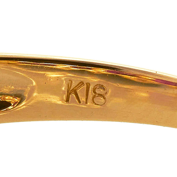 K18YG イエローゴールド ルビー1.16ct ダイヤ0.20ct リング 指輪 レディース 12号 【中古】