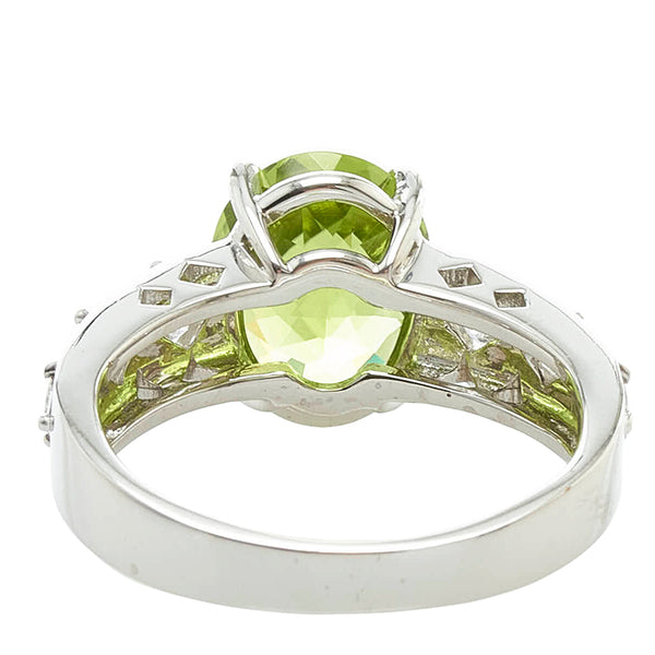 タサキ K18WG ホワイトゴールド ペリドット4.18ct ダイヤ0.48ct リング 指輪 レディース TASAKI 14号 【中古】
