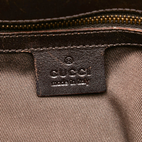 グッチ GGキャンバス ハンドバッグ トートバッグ 106251 ブラウン キャンバス レザー レディース GUCCI 【中古】