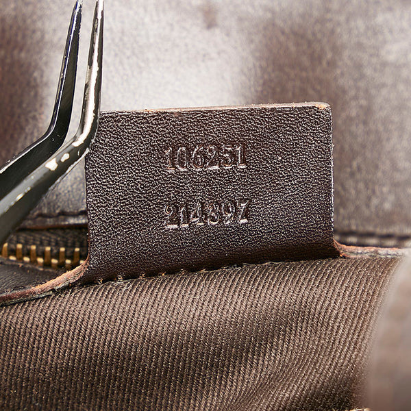 グッチ GGキャンバス ハンドバッグ トートバッグ 106251 ブラウン キャンバス レザー レディース GUCCI 【中古】