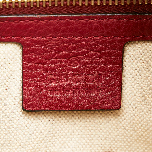 グッチ GGキャンバス ミニボストンバッグ ショルダーバッグ 2WAY 269876 レッド ベージュ キャンバス レザー レディース GUCCI 【中古】