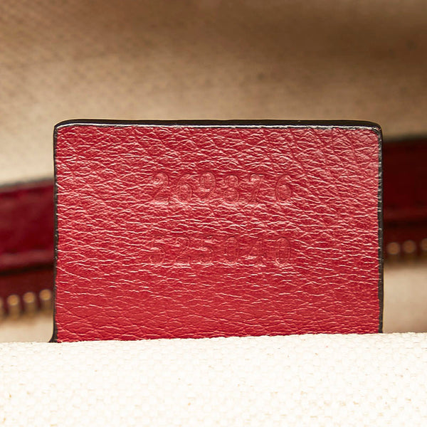 グッチ GGキャンバス ミニボストンバッグ ショルダーバッグ 2WAY 269876 レッド ベージュ キャンバス レザー レディース GUCCI 【中古】