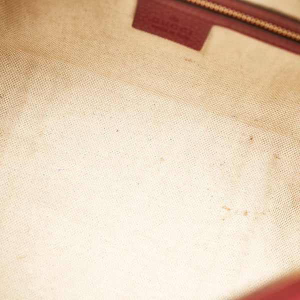 グッチ GGキャンバス ミニボストンバッグ ショルダーバッグ 2WAY 269876 レッド ベージュ キャンバス レザー レディース GUCCI 【中古】