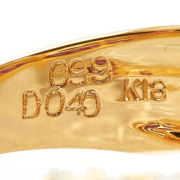 K18YG イエローゴールド ルビー0.99ct ダイヤ0.40ct リング 指輪 レディース 11号 【中古】
