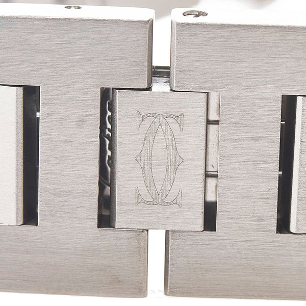 カルティエ パシャC デイト 腕時計 W31076M7 自動巻き(手巻付き) ブラック文字盤 ステンレススチール メンズ CARTIER 【中古】