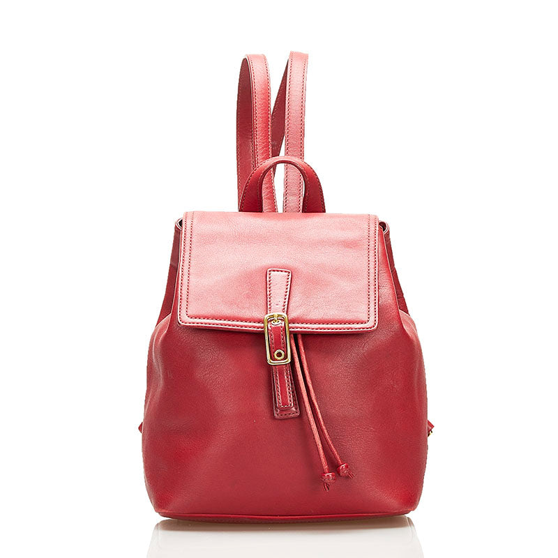 コーチ リュック デイパック 9858 レッド レザー レディース COACH 【中古】