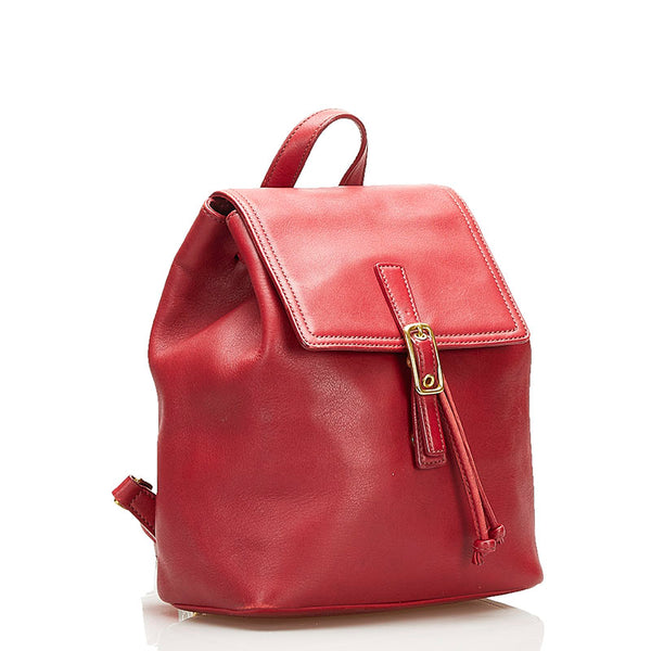 コーチ リュック デイパック 9858 レッド レザー レディース COACH 【中古】