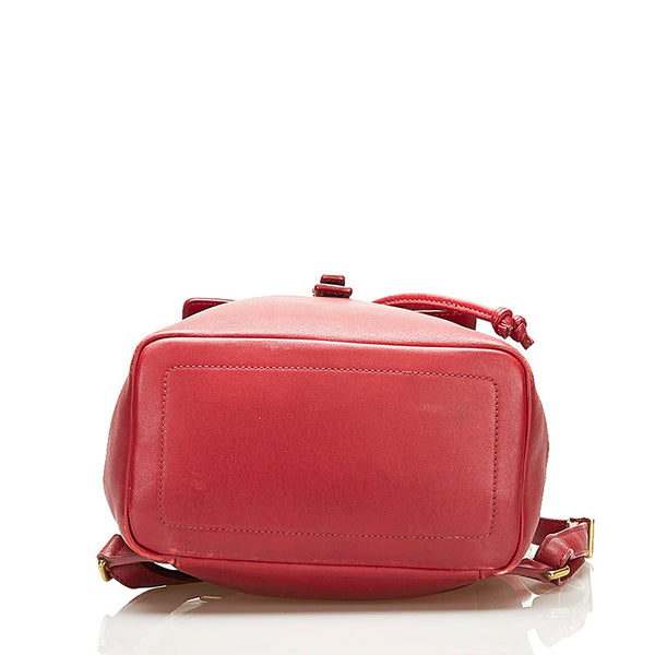 コーチ リュック デイパック 9858 レッド レザー レディース COACH 【中古】