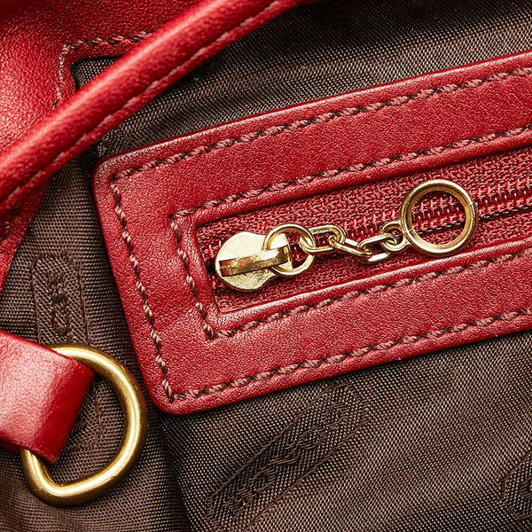 コーチ リュック デイパック 9858 レッド レザー レディース COACH 【中古】