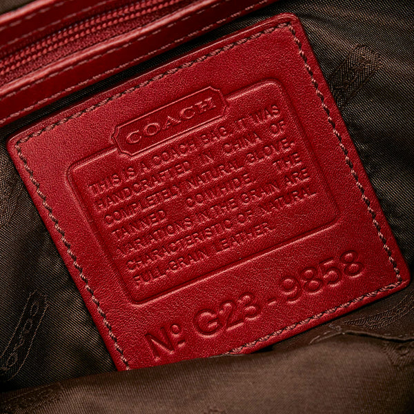 コーチ リュック デイパック 9858 レッド レザー レディース COACH 【中古】