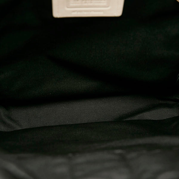 コーチ パンチング リュック バックパック F56662 ブラック アイボリー レザー レディース COACH 【中古】