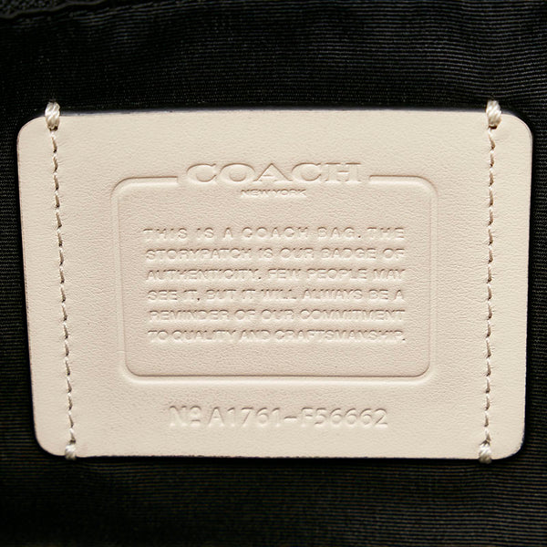 コーチ パンチング リュック バックパック F56662 ブラック アイボリー レザー レディース COACH 【中古】