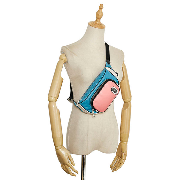 コーチ ボディバッグ ウエストバッグ C2047 ピンク ブルー レザー ナイロン レディース COACH 【中古】