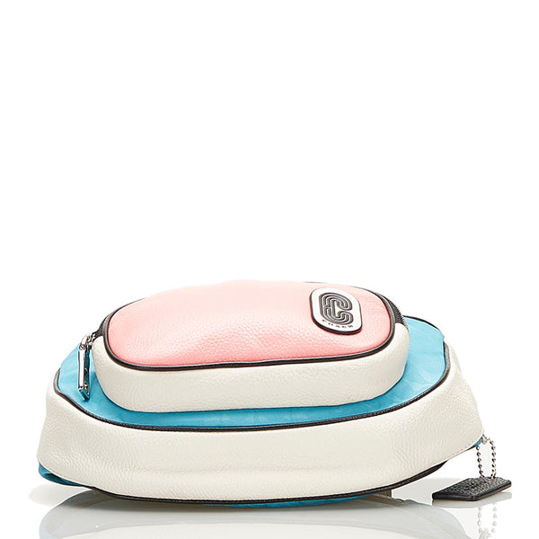 コーチ ボディバッグ ウエストバッグ C2047 ピンク ブルー レザー ナイロン レディース COACH 【中古】