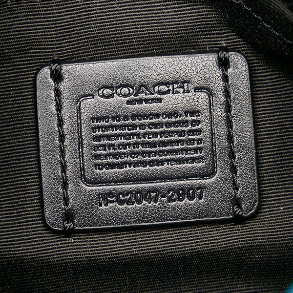 コーチ ボディバッグ ウエストバッグ C2047 ピンク ブルー レザー ナイロン レディース COACH 【中古】