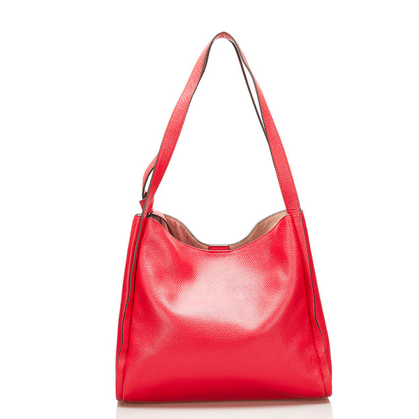 ケイトスペード ノット ラージショルダー ショルダーバッグ K4395 レッド レザー レディース Kate Spade 【中古】