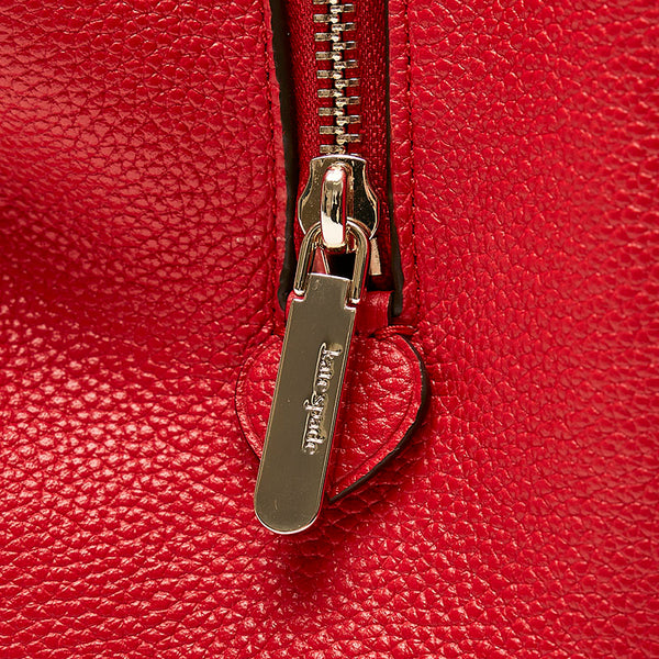 ケイトスペード ノット ラージショルダー ショルダーバッグ K4395 レッド レザー レディース Kate Spade 【中古】