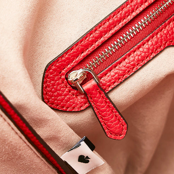 ケイトスペード ノット ラージショルダー ショルダーバッグ K4395 レッド レザー レディース Kate Spade 【中古】