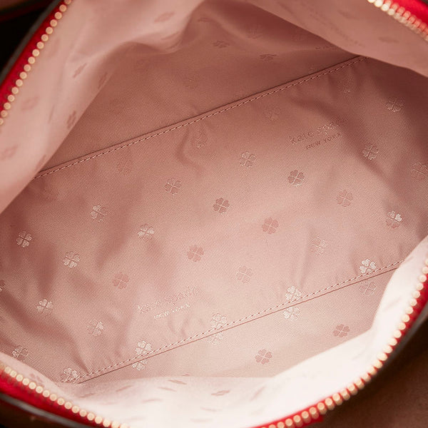 ケイトスペード ノット ラージショルダー ショルダーバッグ K4395 レッド レザー レディース Kate Spade 【中古】