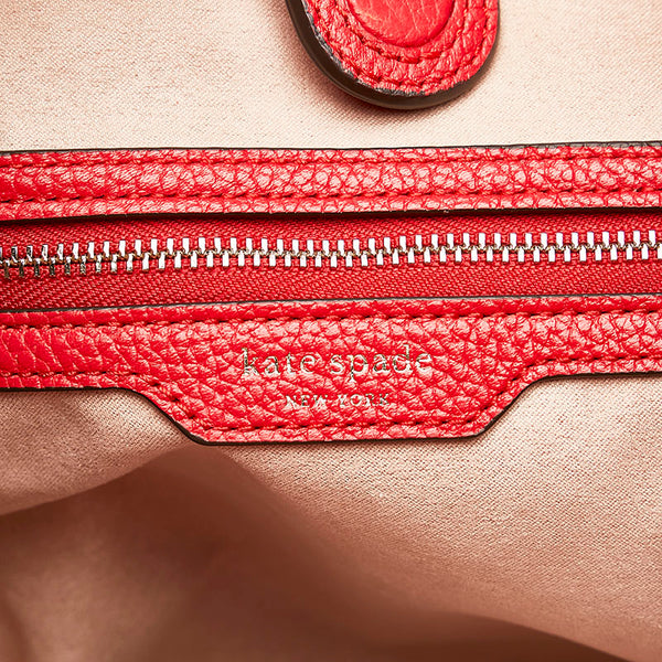 ケイトスペード ノット ラージショルダー ショルダーバッグ K4395 レッド レザー レディース Kate Spade 【中古】