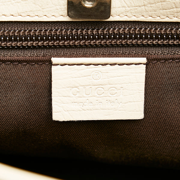 グッチ GGスプリーム トートバッグ ショルダーバッグ 114595 ベージュ アイボリー PVC レザー レディース GUCCI 【中古】