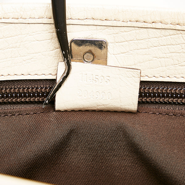 グッチ GGスプリーム トートバッグ ショルダーバッグ 114595 ベージュ アイボリー PVC レザー レディース GUCCI 【中古】