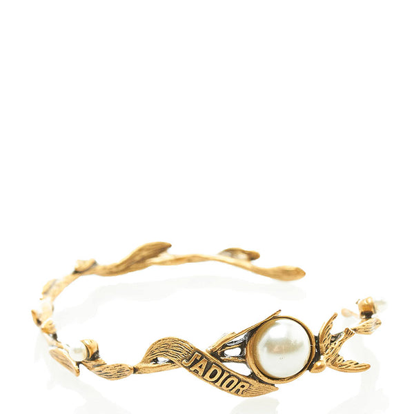ディオール ジャディオール パール バングル ゴールド メッキ レディース Dior 【中古】