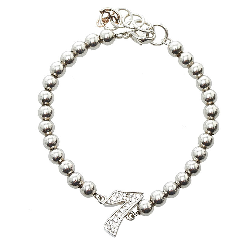 ガガ ミラノ ラインストーン ナンバー ブレスレット シルバー メタル レディース Gaga Milano 【中古】