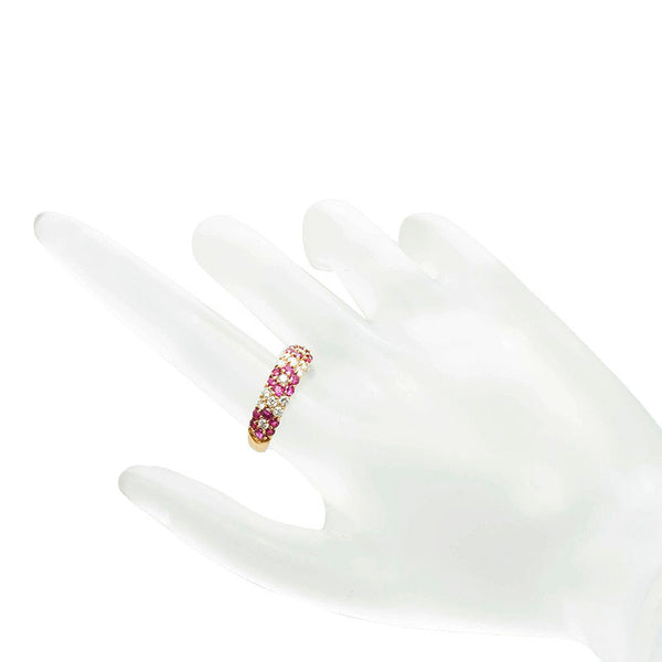K18YG イエローゴールド ルビー0.80ct ダイヤ0.41ct リング 指輪 レディース 12号 【中古】