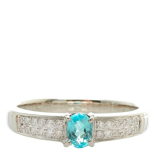 Pt900 プラチナ パライバトルマリン0.31ct ダイヤ0.14ct リング 指輪 レディース 13.5号 【中古】