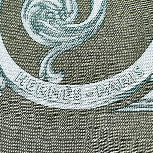 エルメス カレ90 LES TUILERIES チュイルリー公園 スカーフ グリーン マルチカラー シルク レディース HERMES 【中古】