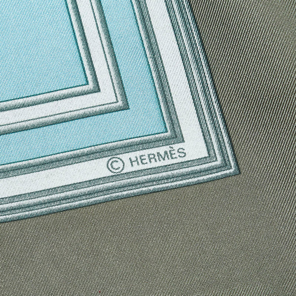 エルメス カレ90 LES TUILERIES チュイルリー公園 スカーフ グリーン マルチカラー シルク レディース HERMES 【中古】