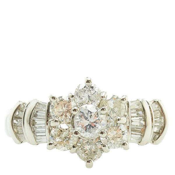Pt900 プラチナ ダイヤ1.00ct リング 指輪 レディース 9号 【中古】